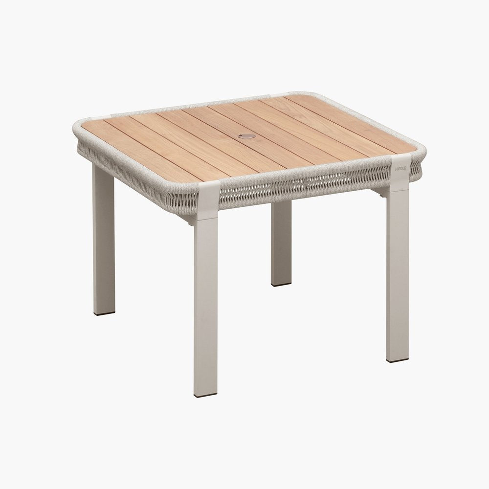 Five Piece Light Brown and Beige Square Solid Wood Dining Set with Four Chairs  Warm Home View