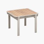 Five Piece Light Brown and Beige Square Solid Wood Dining Set with Four Chairs  Warm Home View