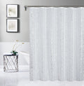 72" White And Silver Abstract Shower Curtain  Warm Home View