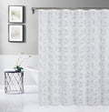 72" White And Silver Floral Shower Curtain  Warm Home View