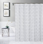 72" White And Silver Floral Shower Curtain  Warm Home View