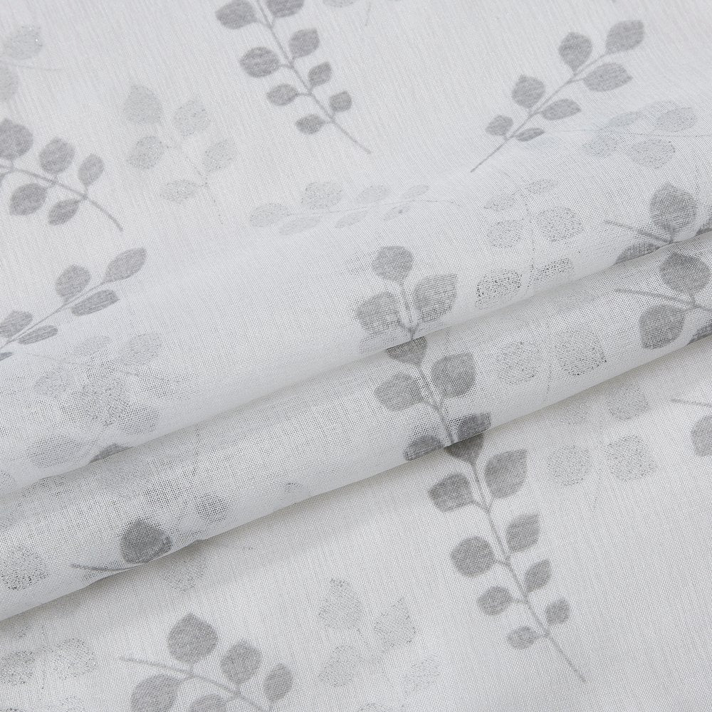 72" White And Silver Floral Shower Curtain  Warm Home View