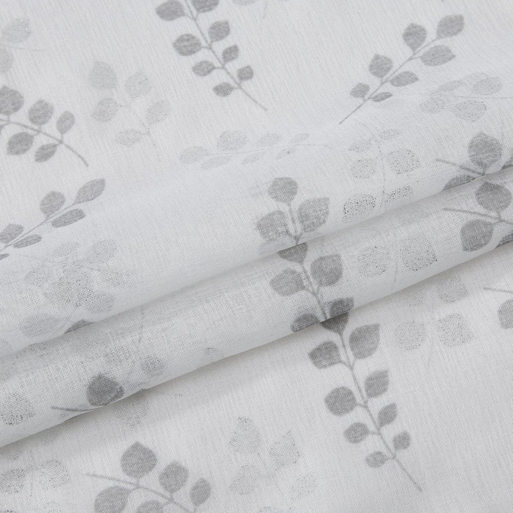 72" White And Silver Floral Shower Curtain  Warm Home View