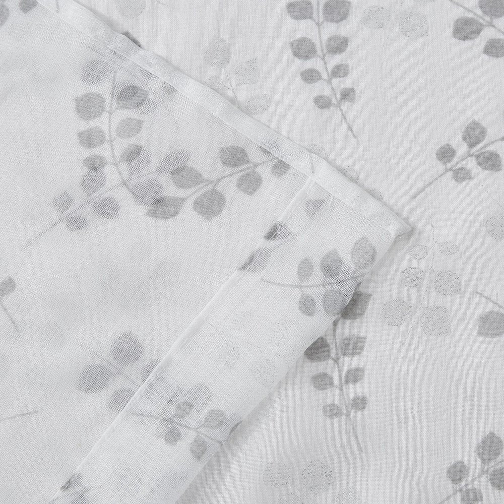 72" White And Silver Floral Shower Curtain  Warm Home View