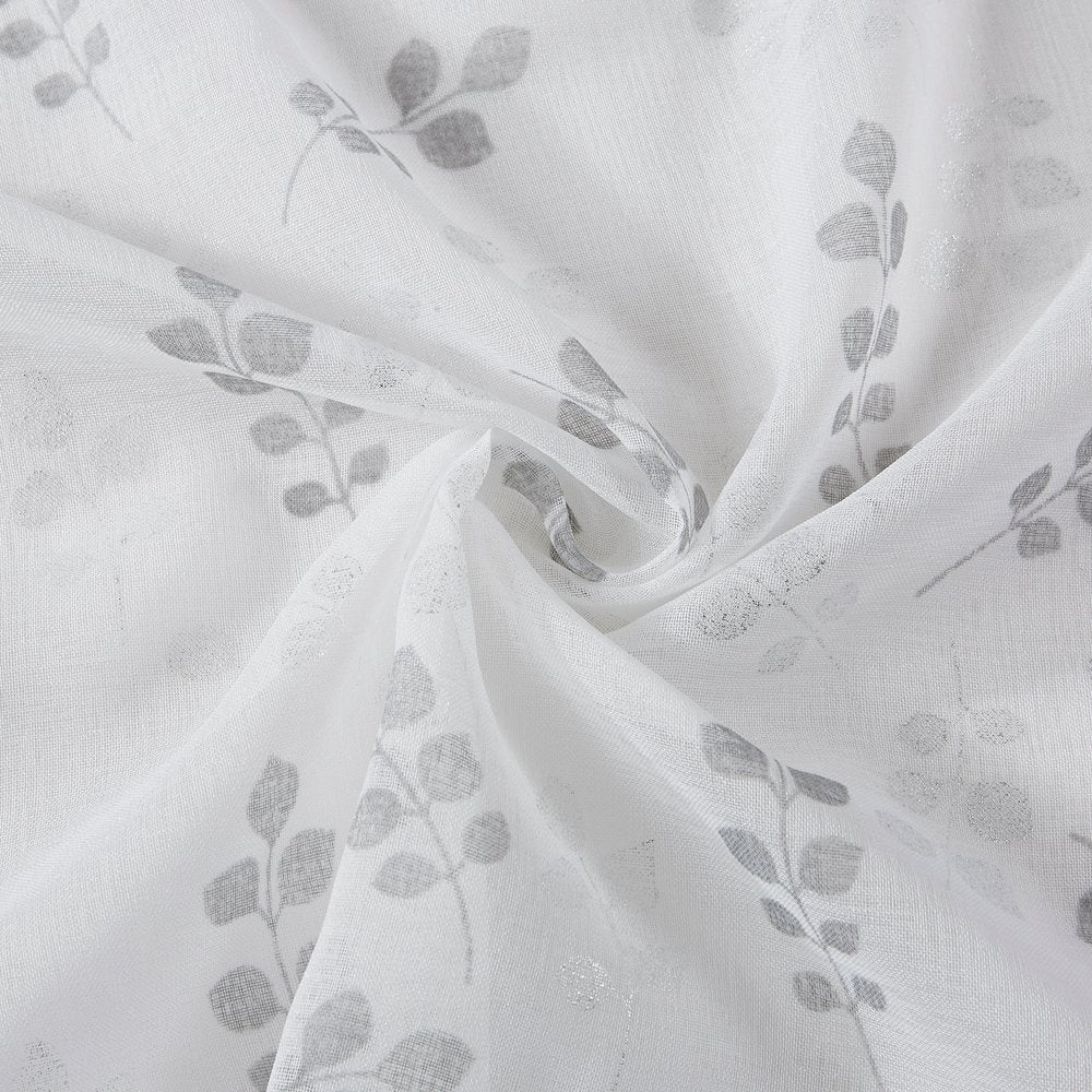 72" White And Silver Floral Shower Curtain  Warm Home View