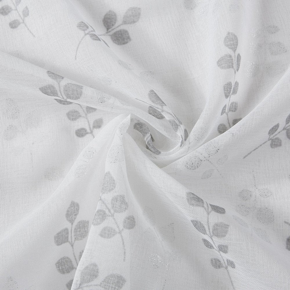 72" White And Silver Floral Shower Curtain  Warm Home View