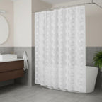 72" White And Silver Floral Shower Curtain  Warm Home View