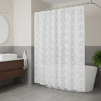 72" White And Silver Floral Shower Curtain  Warm Home View