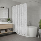 72" White And Gray Floral Shower Curtain  Warm Home View