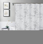 72" White And Gray Floral Shower Curtain  Warm Home View