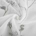 72" White And Gray Floral Shower Curtain  Warm Home View