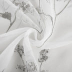 72" White And Gray Floral Shower Curtain  Warm Home View