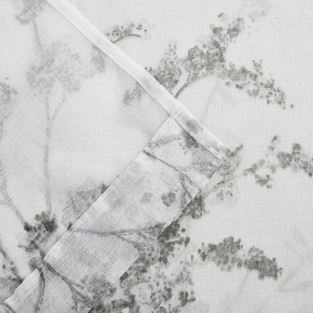 72" White And Gray Floral Shower Curtain  Warm Home View