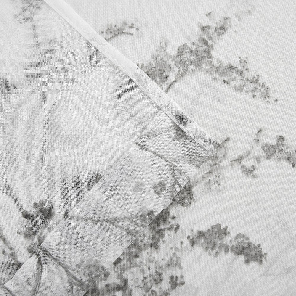 72" White And Gray Floral Shower Curtain  Warm Home View