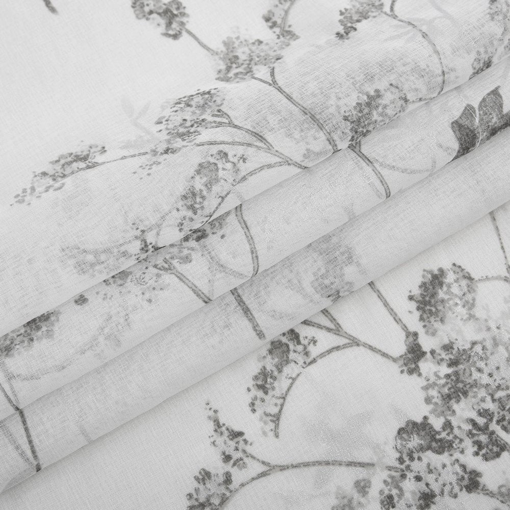 72" White And Gray Floral Shower Curtain  Warm Home View