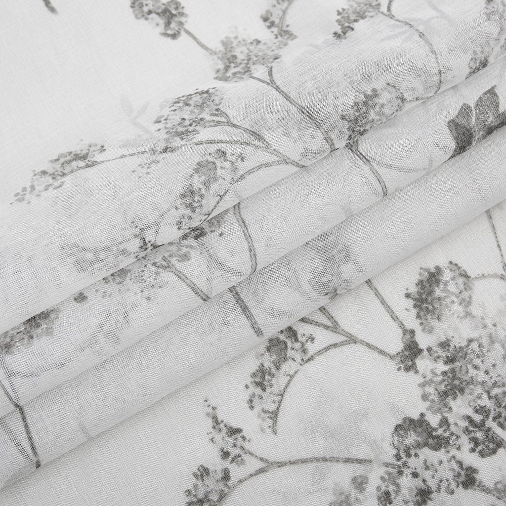 72" White And Gray Floral Shower Curtain  Warm Home View