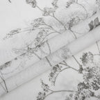72" White And Gray Floral Shower Curtain  Warm Home View
