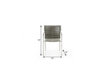 Set of Four Light Brown And Silver Woven Steel Outdoor Arm Chairs  Warm Home View