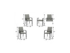 Set of Four Light Gray Aluminum Outdoor Arm Chairs  Warm Home View