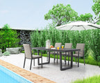 Set of Four Light Gray Aluminum Outdoor Arm Chairs  Warm Home View
