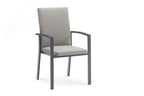 Set of Four Light Gray Aluminum Outdoor Arm Chairs  Warm Home View