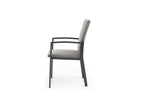 Set of Four Light Gray Aluminum Outdoor Arm Chairs  Warm Home View