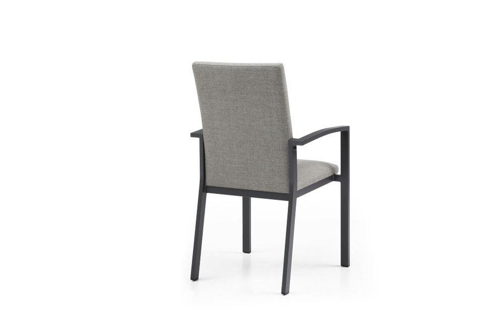 Set of Four Light Gray Aluminum Outdoor Arm Chairs  Warm Home View