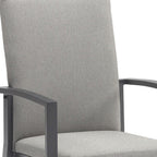 Set of Four Light Gray Aluminum Outdoor Arm Chairs  Warm Home View