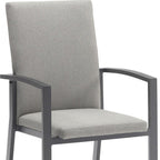Set of Four Light Gray Aluminum Outdoor Arm Chairs  Warm Home View