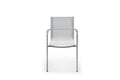 Set of Four Light Gray Steel Sling Outdoor Arm Chairs  Warm Home View