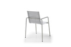 Set of Four Light Gray Steel Sling Outdoor Arm Chairs  Warm Home View