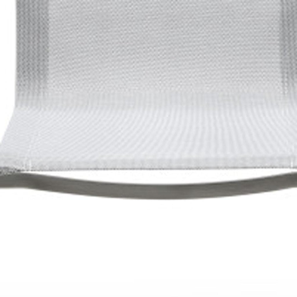 Set of Four Light Gray Steel Sling Outdoor Arm Chairs  Warm Home View