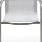 Set of Four Light Gray Steel Sling Outdoor Arm Chairs  Warm Home View