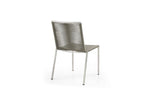 Set of Four Light Brown And Silver Woven Steel Outdoor Dining Chairs  Warm Home View