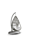 40" Dark Gray Aluminum Outdoor Rocking Egg Chair with White Cushion  Warm Home View