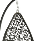 40" Dark Gray Aluminum Outdoor Rocking Egg Chair with White Cushion  Warm Home View