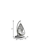 40" Dark Gray Aluminum Outdoor Rocking Egg Chair with White Cushion  Warm Home View