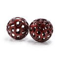 Set of Two Red Aluminum Hand Painted Decorative Orbs  Warm Home View