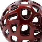 Set of Two Red Aluminum Hand Painted Decorative Orbs  Warm Home View