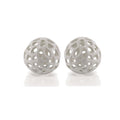 Set of Two White Aluminum Hand Painted Decorative Orbs  Warm Home View