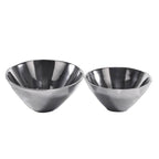 Set of Two Silver Aluminum Round Centerpiece Bowls  Warm Home View