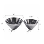 Set of Two Silver Aluminum Round Centerpiece Bowls  Warm Home View