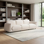 98" White Velvet Sofa  Warm Home View