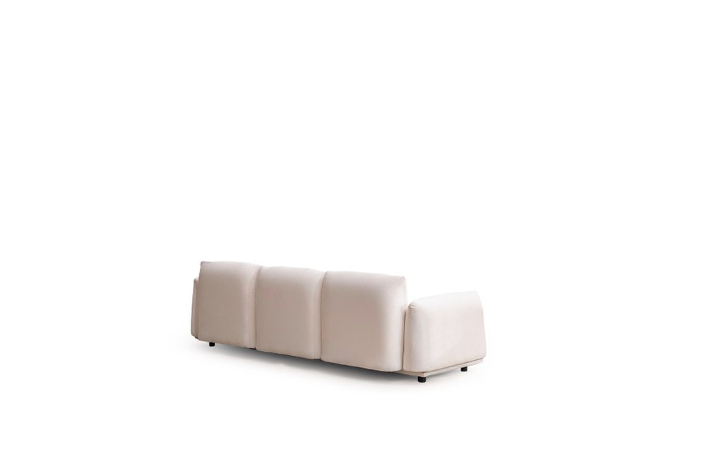 98" White Velvet Sofa  Warm Home View