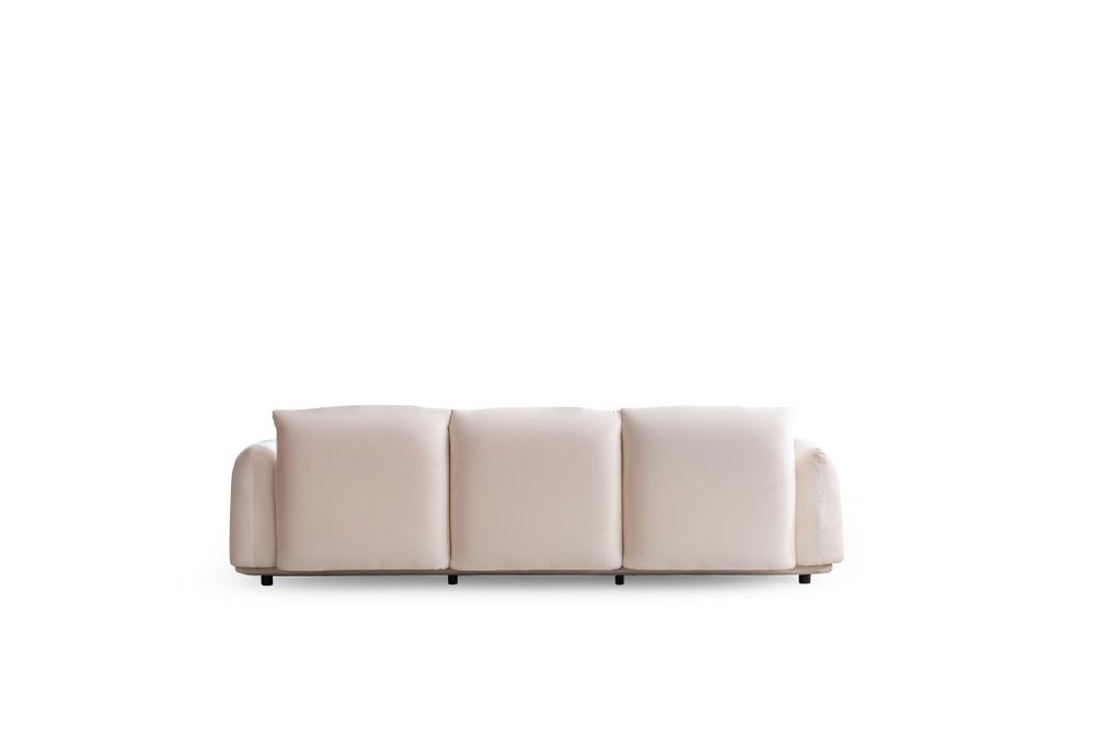98" White Velvet Sofa  Warm Home View