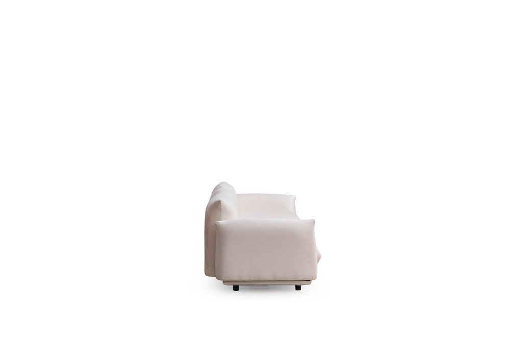 98" White Velvet Sofa  Warm Home View