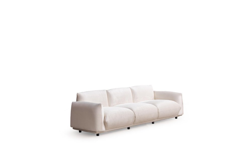 98" White Velvet Sofa  Warm Home View