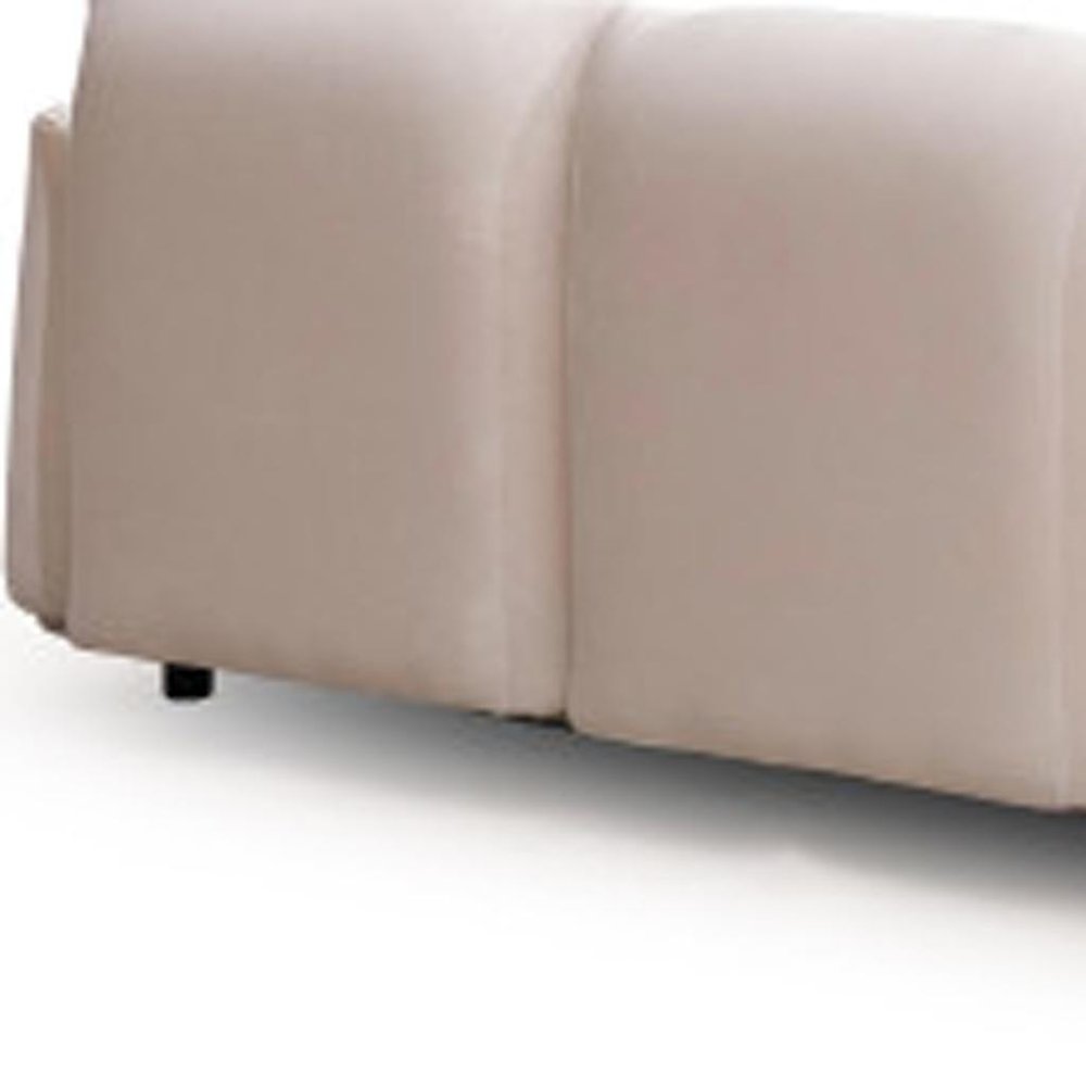 98" White Velvet Sofa  Warm Home View