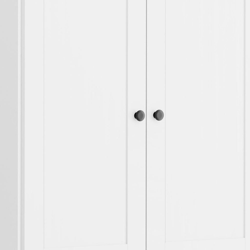 72" White Solid Wood Four Door Pantry Or Storage Closet  Warm Home View