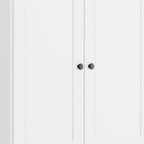 72" White Solid Wood Four Door Pantry Or Storage Closet  Warm Home View